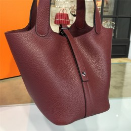 Replica Hermes Burgundy Picotin Lock 13 Bag