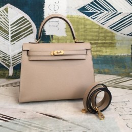 Replica Hermes Tan Kelly 25 Textured Leather Bag