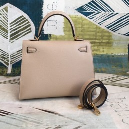 Replica Hermes Tan Kelly 25 Textured Leather Bag