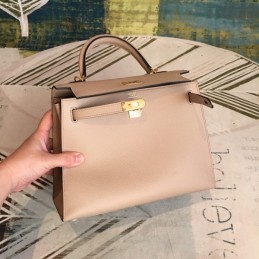 Replica Hermes Tan Kelly 25 Textured Leather Bag