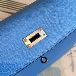 Replica Hermes Blue Kelly 25 Smooth Leather Bag