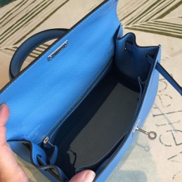 Replica Hermes Blue Kelly 25 Smooth Leather Bag