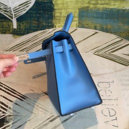 Replica Hermes Blue Kelly 25 Smooth Leather Bag