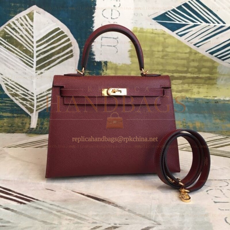 Replica Hermes Burgundy Kelly 25 Bag