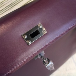 Replica Hermes Burgundy Kelly 25 Textured Leather Bag
