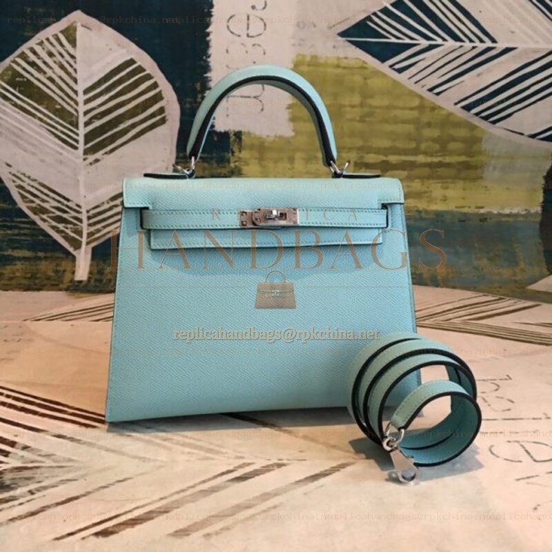 Replica Hermes Tan Teal Kelly 25 Bag