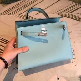 Replica Hermes Tan Teal Kelly 25 Bag