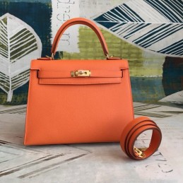 Replica Hermes Orange Kelly 25 Bag
