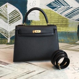 Replica Hermes Black Kelly 25 Bag