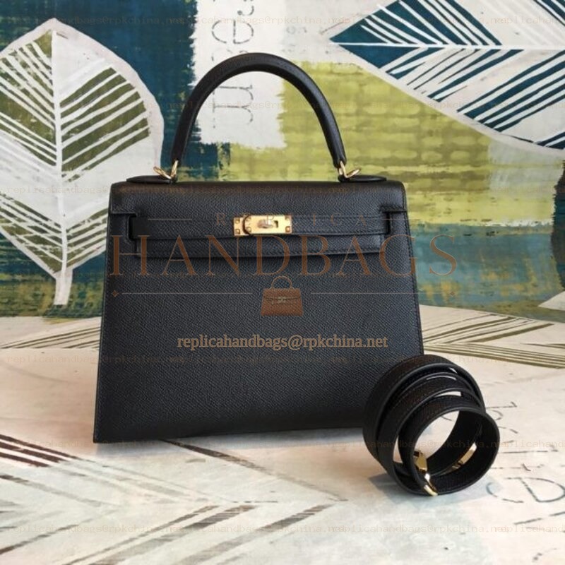 Replica Hermes Black Kelly 25 Bag