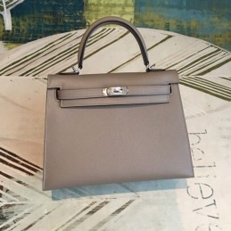 Replica Hermes Taupe Kelly 25 Palladium Hardware Bag