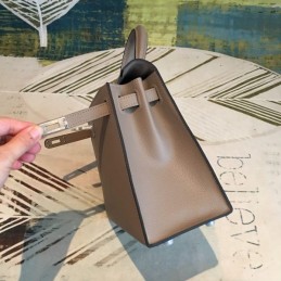 Replica Hermes Taupe Kelly 25 Palladium Hardware Bag