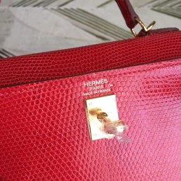 Replica Hermes Red Kelly 25 Textured Leather Bag