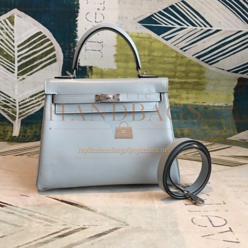 Replica Hermes Light Gray Kelly 28 Bag