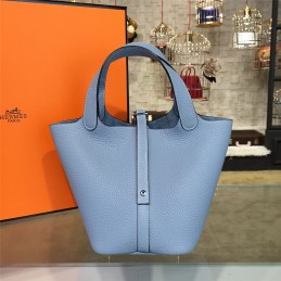 Replica Hermes Light Blue Picotin Lock 13 Bag
