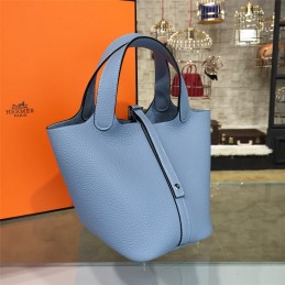 Replica Hermes Light Blue Picotin Lock 13 Bag