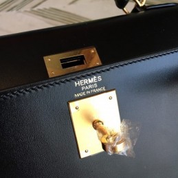 Replica Hermes Black Kelly 28 Smooth Leather Bag