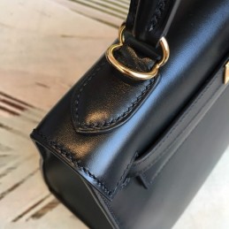 Replica Hermes Black Kelly 28 Smooth Leather Bag