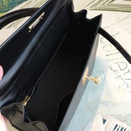 Replica Hermes Black Kelly 28 Smooth Leather Bag
