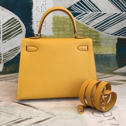 Replica Hermes Yellow Kelly 28 Gold Hardware Bag