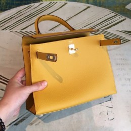 Replica Hermes Yellow Kelly 28 Gold Hardware Bag