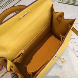 Replica Hermes Yellow Kelly 28 Gold Hardware Bag