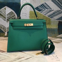 Replica Hermes Teal Kelly 28 Smooth Leather Bag