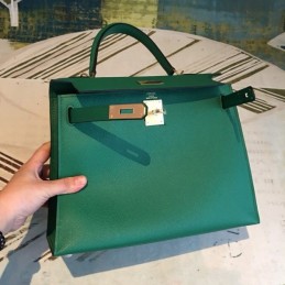 Replica Hermes Teal Kelly 28 Smooth Leather Bag