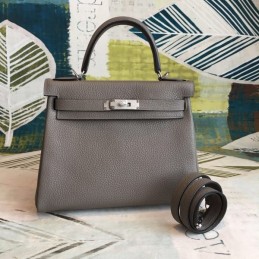 Replica Hermes Gray Kelly 28 Smooth Leather Bag