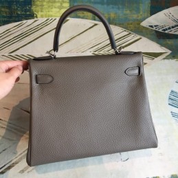 Replica Hermes Gray Kelly 28 Smooth Leather Bag