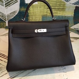 Replica Hermes Black Kelly 35 Bag