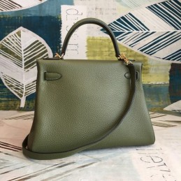 Replica Hermes Olive Green Kelly 32 Shoulder Strap Bag