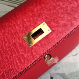 Replica Hermes Red Black Kelly 25 Gold Hardware Bag