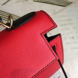 Replica Hermes Red Black Kelly 25 Gold Hardware Bag