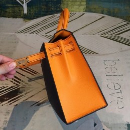 Replica Hermes Navy Orange Kelly 25 Contrast Stitch Bag