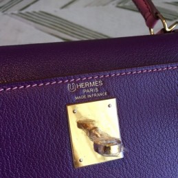 Replica Hermes Purple Kelly 25 Gold Hardware Bag