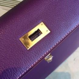 Replica Hermes Purple Kelly 25 Gold Hardware Bag