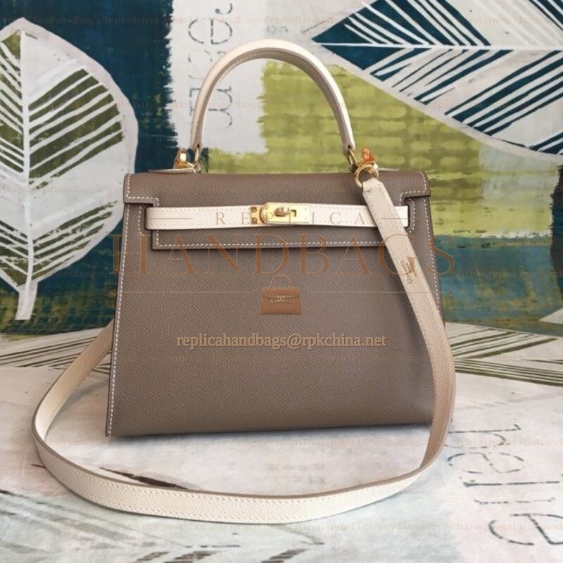 Replica Hermes Tan Kelly 25 Shoulder Strap Gold Hardware Bag
