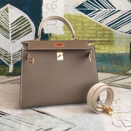 Replica Hermes Tan Kelly 25 Shoulder Strap Gold Hardware Bag