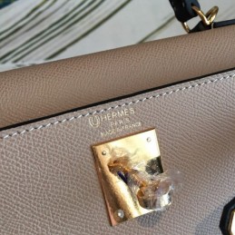 Replica Hermes Tan Black Kelly 25 Top Handle Bag