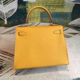 Replica Hermes Yellow Kelly 25 Gold Hardware Bag