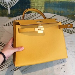Replica Hermes Yellow Kelly 25 Gold Hardware Bag