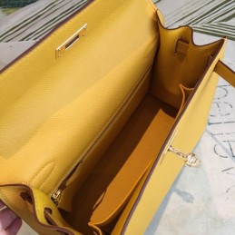 Replica Hermes Yellow Kelly 25 Gold Hardware Bag