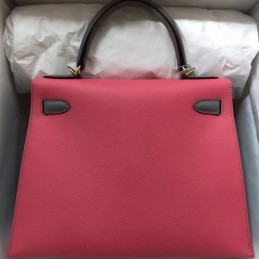 Replica Hermes Red Kelly 28 Smooth Leather Bag