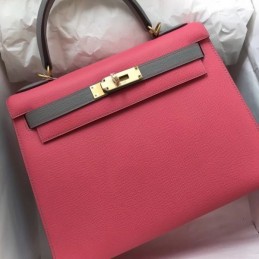 Replica Hermes Red Kelly 28 Smooth Leather Bag