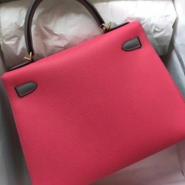Replica Hermes Red Kelly 28 Smooth Leather Bag