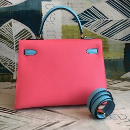 Replica Hermes Red Kelly 28 Textured Leather Bag