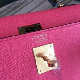 Replica Hermes Red Kelly 28 Textured Leather Bag