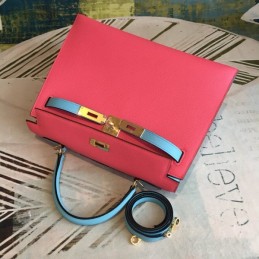 Replica Hermes Red Kelly 28 Textured Leather Bag