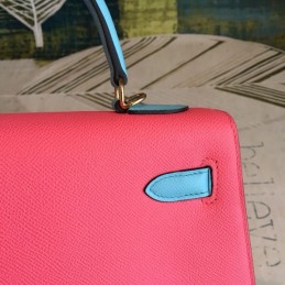 Replica Hermes Red Kelly 28 Textured Leather Bag